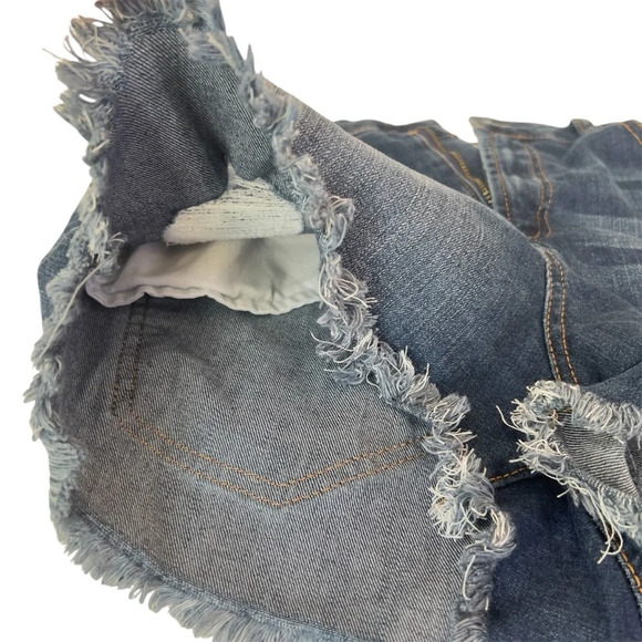 Denim Blue shorts with front and back pockets - Picture 5 of 6